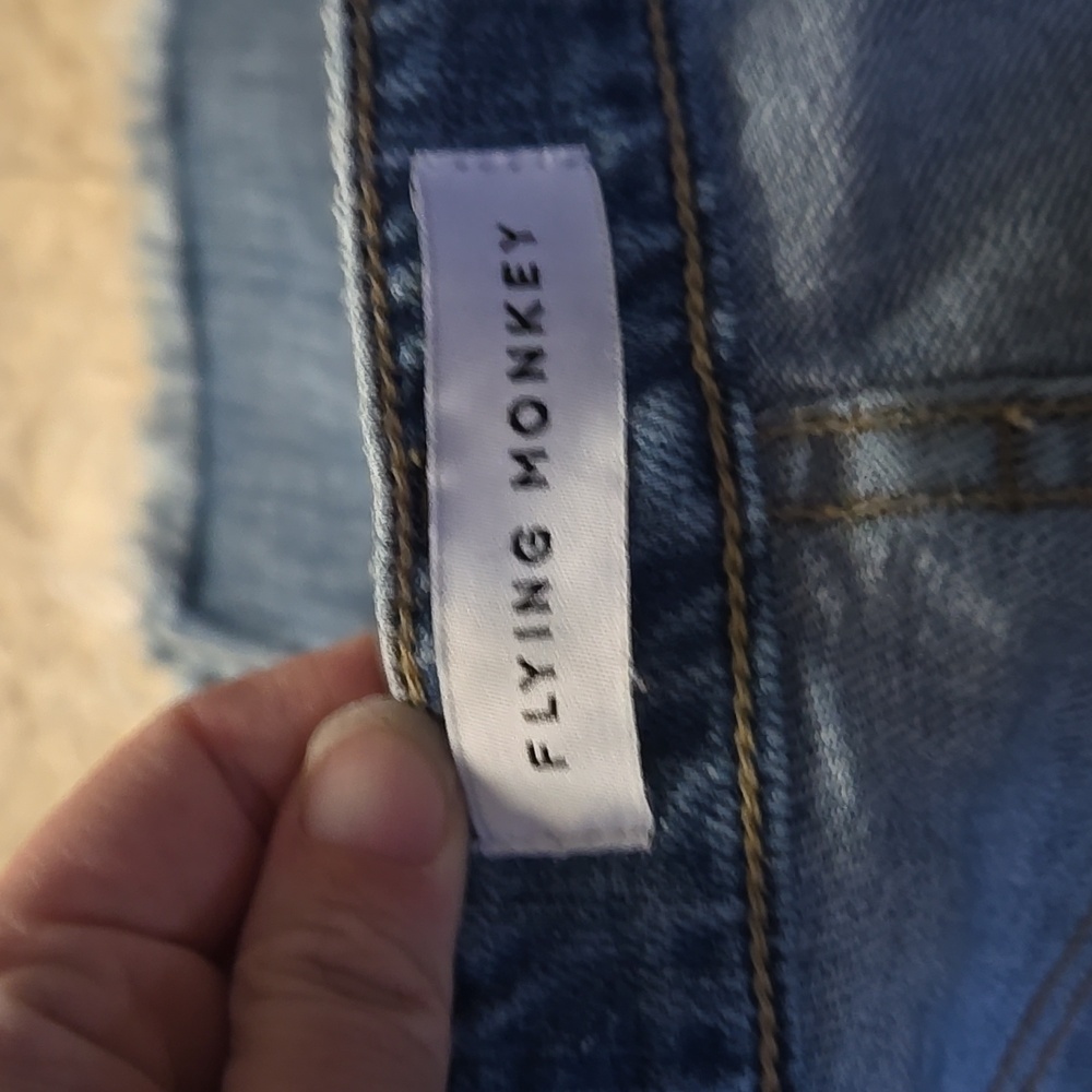 Flying Monkey Distressed Button Fly Straight Jeans - image 7